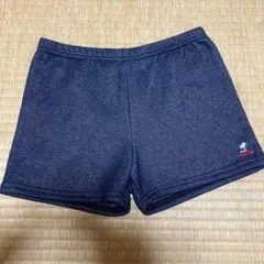 スヌーピー刺繍 デニム風ハーフパンツ M