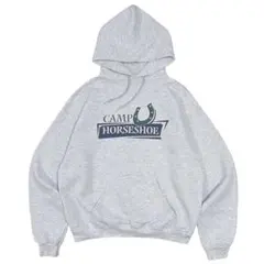 ヴィンテージ・スウェットパーカー アメリカ キャンプ 企業物 アッシュグレー