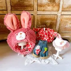 【4点うさぎさんset】ポップマートブライス　オビツ11 アウトフィット