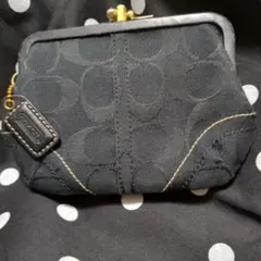 Coach ブラック がま口コインケース