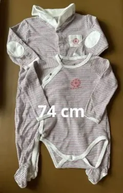 Petit Bateau ロンパースとカバーオール2点セット 74 cm