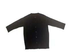 レディース　七分袖カーディガン　濃いグレー　ウール100%