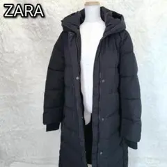 【新品タグ付き✨】ZARA　ザラ　ロング　ダウンコート　フード付　防風　防水　黒