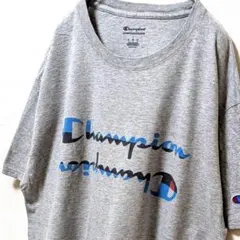チャンピオン Champion 逆さロゴ Tシャツ L グレー 古着