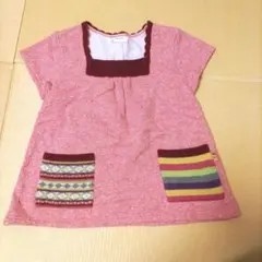 ＫＰ　チュニック　女の子　130　オレンジがかった杢ピンク