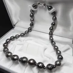 テリ良】黒蝶真珠 ネックレス 8.0-11.5cm タヒチパール バロック