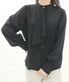 lace ladies ブラウス シャツ ボウタイ ボリューム袖 ブラウス