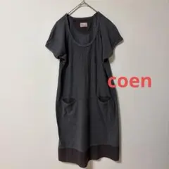 coen コーエン グレー 半袖 チュニック ワンピース Fのサムネイル
