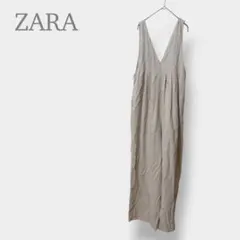 【ZARA ザラ】オールインワン サロペット ワイドパンツ ベージュ XSのサムネイル