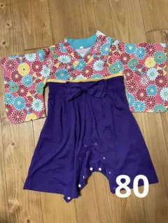 80サイズ　袴ロンパース　お食い初め　年末年始　100日祝い　ひな祭り　女の子