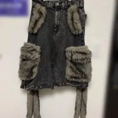 ジ*キ様 GRANCY ファーデニムカーゴハーフパンツ