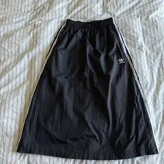 adidas ブラック ロングスカート XS ストライプ