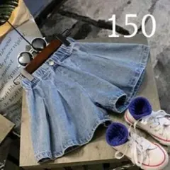 フレア デニム スカート 150 キュロット 韓国 子供服 女の子 服