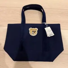 ラブラリーバイフェイラー　オールドテディ　ワッペントートバッグ　ネイビー
