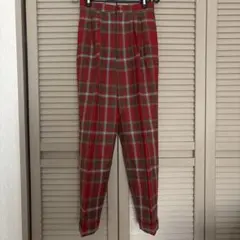 NEWYORKER タータンチェック柄パンツ レッド