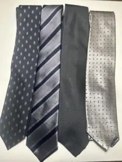ネクタイ 4本セット 黒 ネイビー シルバー