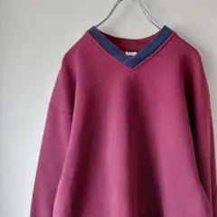 90s　ラッセル RUSSELL スウェット　V ネック ボルドーのサムネイル