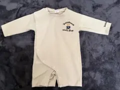 テディベア　長袖ロンパース　新生児　ベビー服　カバーオール　くま　ベージュのサムネイル