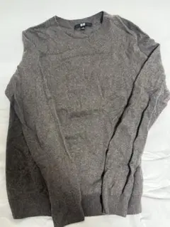 ブラウン カシミヤ　クルーネックセーター