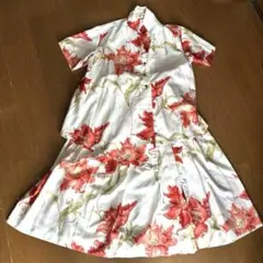 【HIROMICHI NAKANO】花柄セットアップ ホワイト/レッド