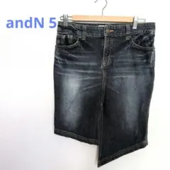 andN5アシンメトリーデニム膝丈タイトスカートのサムネイル