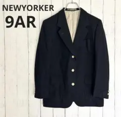 NEWYORKER ネイビー テーラードジャケット 9AR 金ボタン ウール
