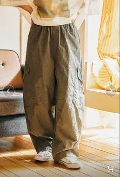 ニコアンド今季モードノームコア ウィンドウペンシャカパンツ ブラウン美品