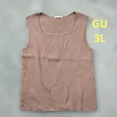 大きいサイズ GU リブタンクトップ ブラウン 3Lのサムネイル
