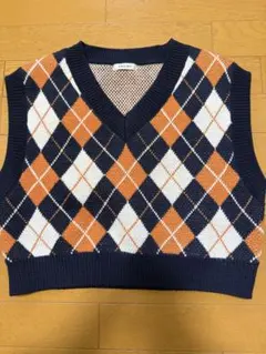 INGNI ニットベスト Mサイズ オレンジ ネイビー