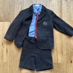 ダークグレー スーツ 120 サスペンダーとネクタイ付き