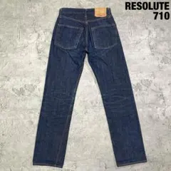【RESOLUTE】710 濃紺 ストレートデニム セルビッチ 赤耳 28×32のサムネイル