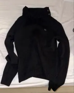 ブラック　Burberry ハイネック ニットセーター　vintage
