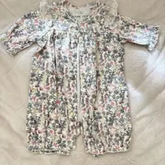 オーガニックコットン 花柄ツーウェイ・ドレスオール