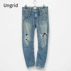 Ungrid アングリッド スタッズ＆ダメージ加工 クラッシュ デニム 25のサムネイル