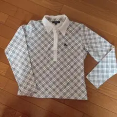 ★バーバリー★　チェック柄 長袖ポロシャツ　襟付き　トップス