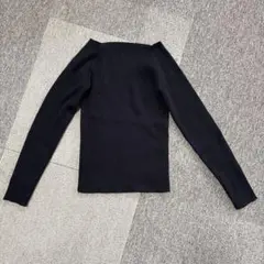 GRL スクエアネックリブニットトップス L rut072 ブラック