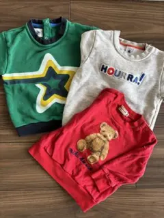 プチバトー　ミキハウス　トレーナー　カットソー　3枚