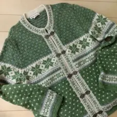 特価❢　VINTAGE NORDIC CARDIGAN 古着　ウール100%