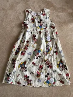 ミッキーマウス ノースリーブワンピース 130cm しまむら　ディズニーコーデ