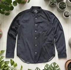 HK WORKS LONDON for men ドット柄 長袖シャツ ネイビーのサムネイル