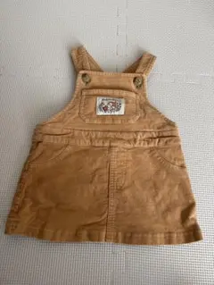 ドキンちゃん　ベージュ サロペット風ワンピース 80