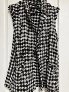 ZARA ベスト　千鳥格子柄　ツイード
