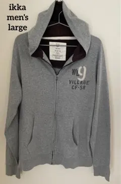 最終値下げ‼️ ikka メンズ　L フード付き　パーカー　羽織り　上着　細身