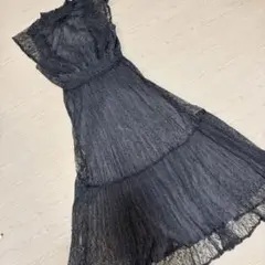 定価31,000円】ヤマダヤ シフォンレースワンピース ダークグリーン M 