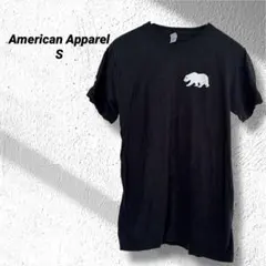 American Apparel ブラック Tシャツ クマプリント　S