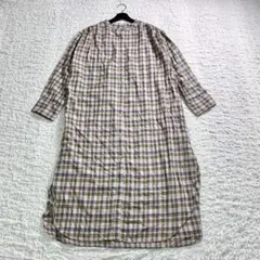 Mila Owen ミラオーウェン チェックシャツ ワンピース ベージュ