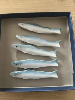 魚型箸置き5個セットとバスケット