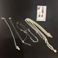 シルバー製ネックレスとハンドメイドイヤリングセット