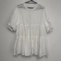 春夏服お値下げ！ふわり、風をまとう。3WAYバルーンスリーブティアードブラウス