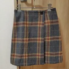 earthmusic＆ecology　チェックの巻きスカート